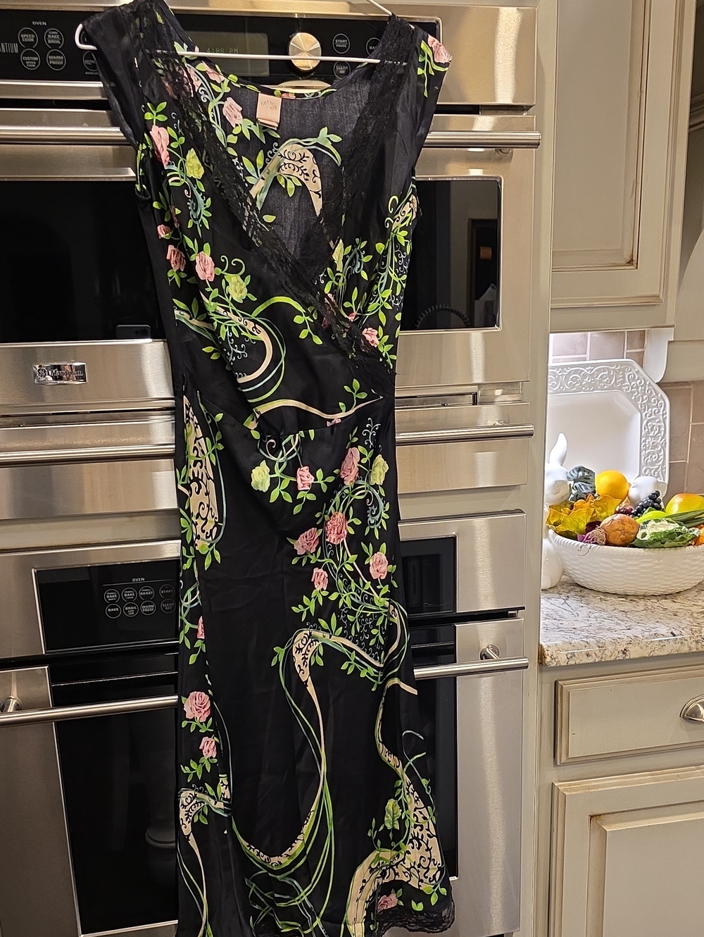 Black Floral V-Neck Women’s Dress